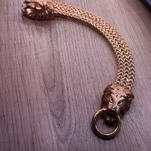 Gold Lion Head Bracelet